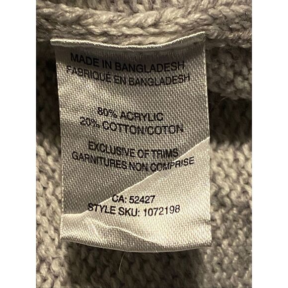 Mountain Ridge Men’s XL Knit Hoodie Sweater Gray Black Fair Isle Nordic Print - Picture 6 of 6